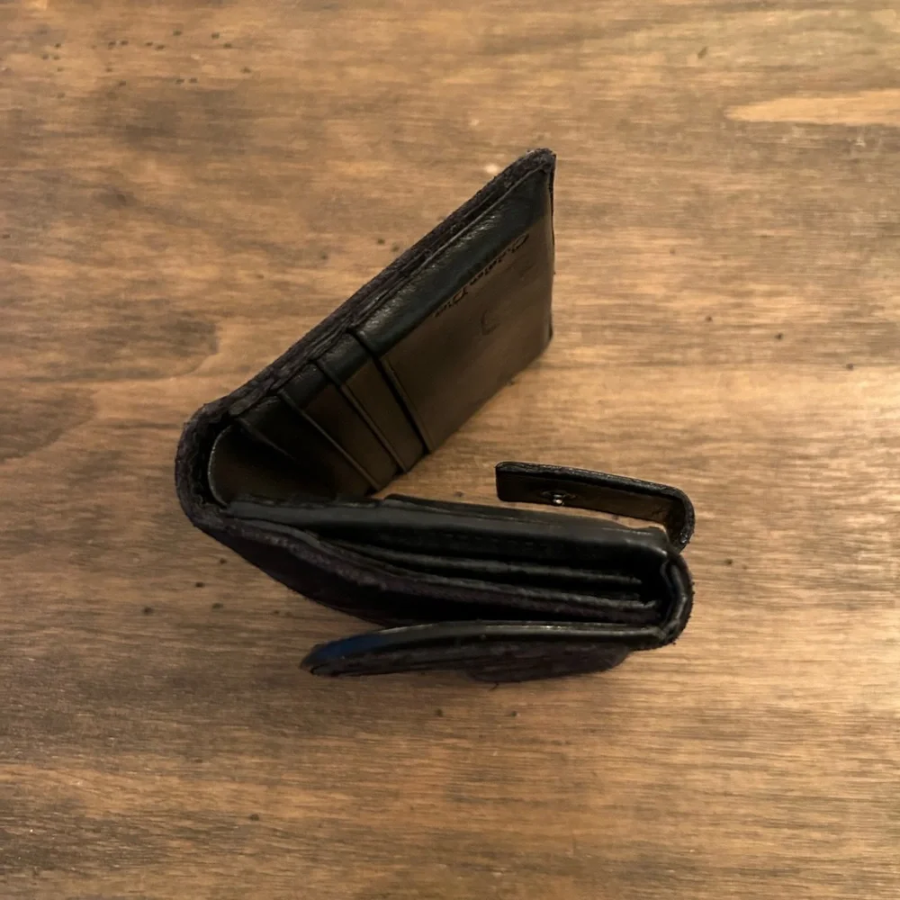Dior Black Saddle Cloth Wallet Coin leather